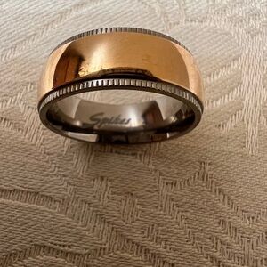 Spikes Titanium Gold & Silver Ring New